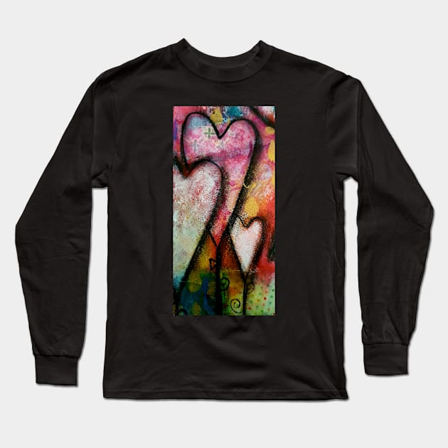 Colorful Heart Long Sleeve T-Shirt by Treesa